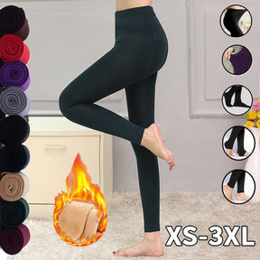 Autumn Winter Woman Thick Warm Leggings Candy Color Brushed Charcoal Stretch Fleece Elastic Pants Leggings Pantalon Штаны