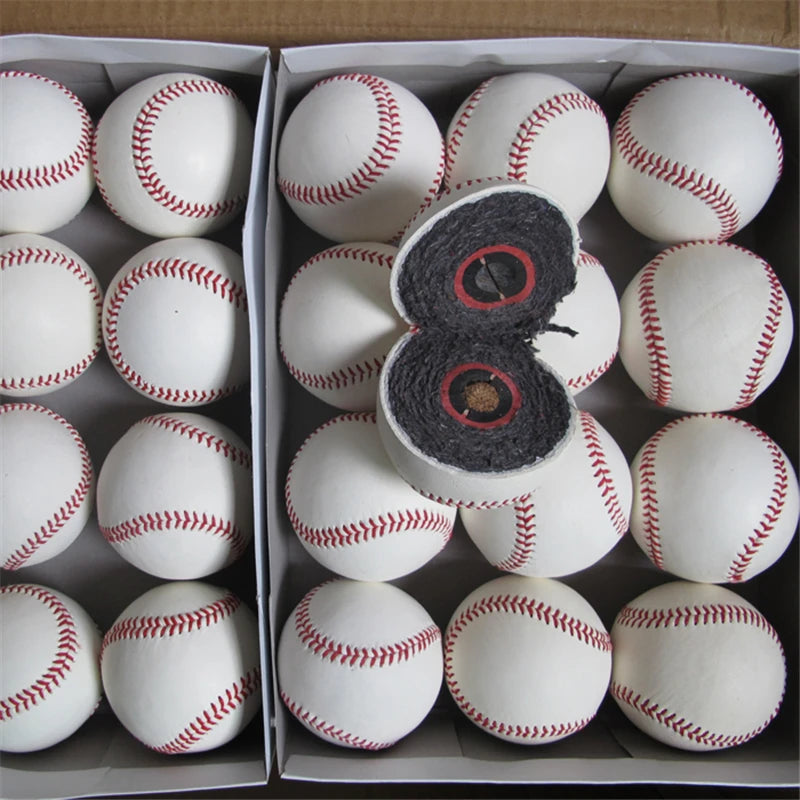 Baseball Full Cowhide 1pcs 9inch Team Handmade White Safety Kid Soft Base Balls Practice For Trainning 30 Wool Core Beisbol Hard