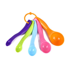 5PCS Color Measuring Spoons Set Salt Spoon Gram Spoon 1 2.5 5 7.5 15ml Measure Spoon Kitchen Seasoning Spoon Cake Baking Tool