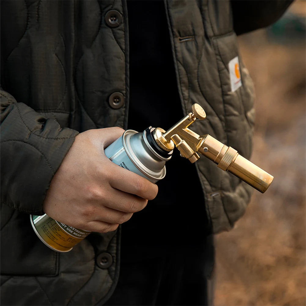 Portable Welding Gas Torch Flame Butane Burner Outdoor Camping BBQ Lighter Flamethrower Kitchen Supplies Welding Equipment