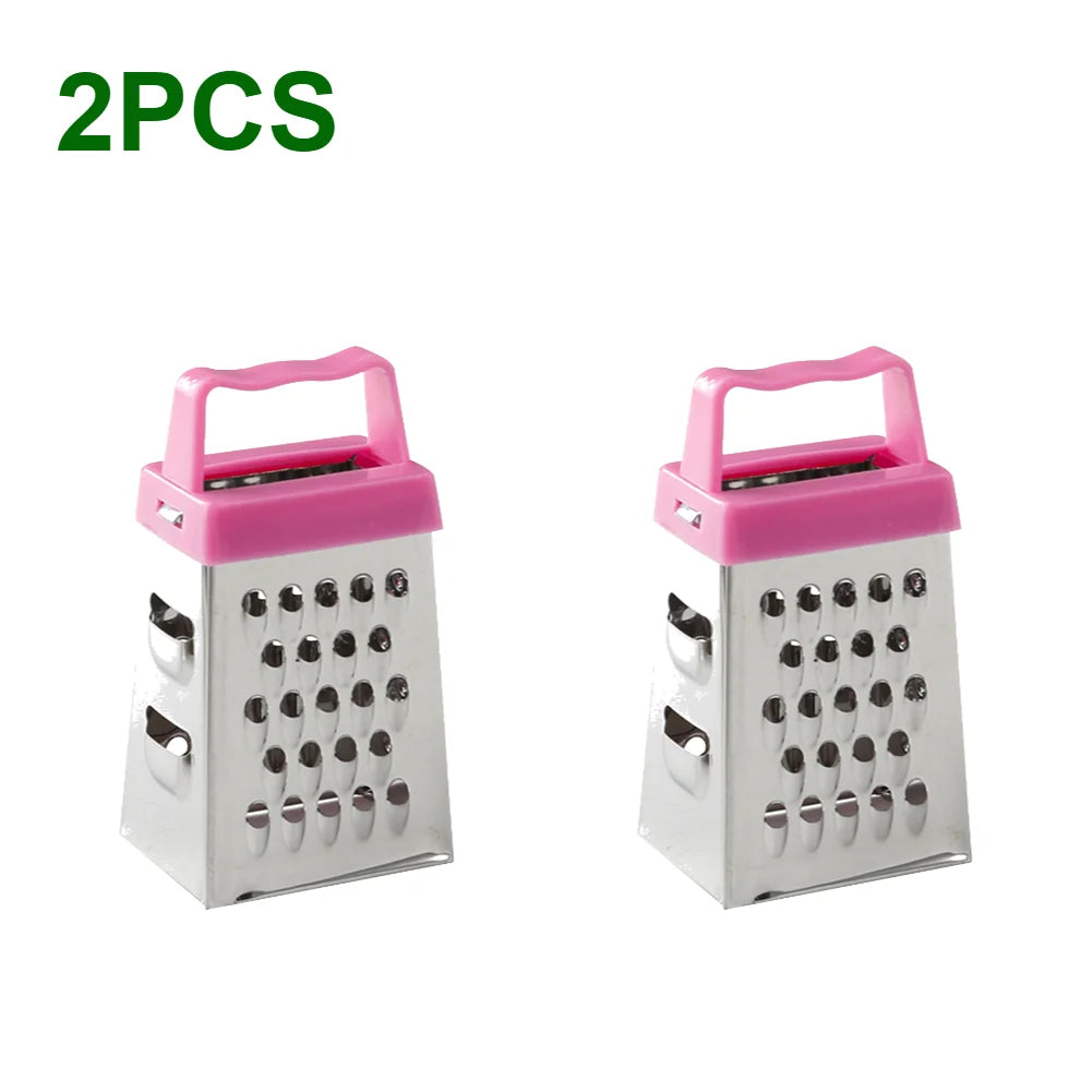 Stainless Steel Mini Four-Sided Grater Planer Non-slip Handle Multifunctional Peel Cutter Fruit Ginger Garlic Grater Kitchen