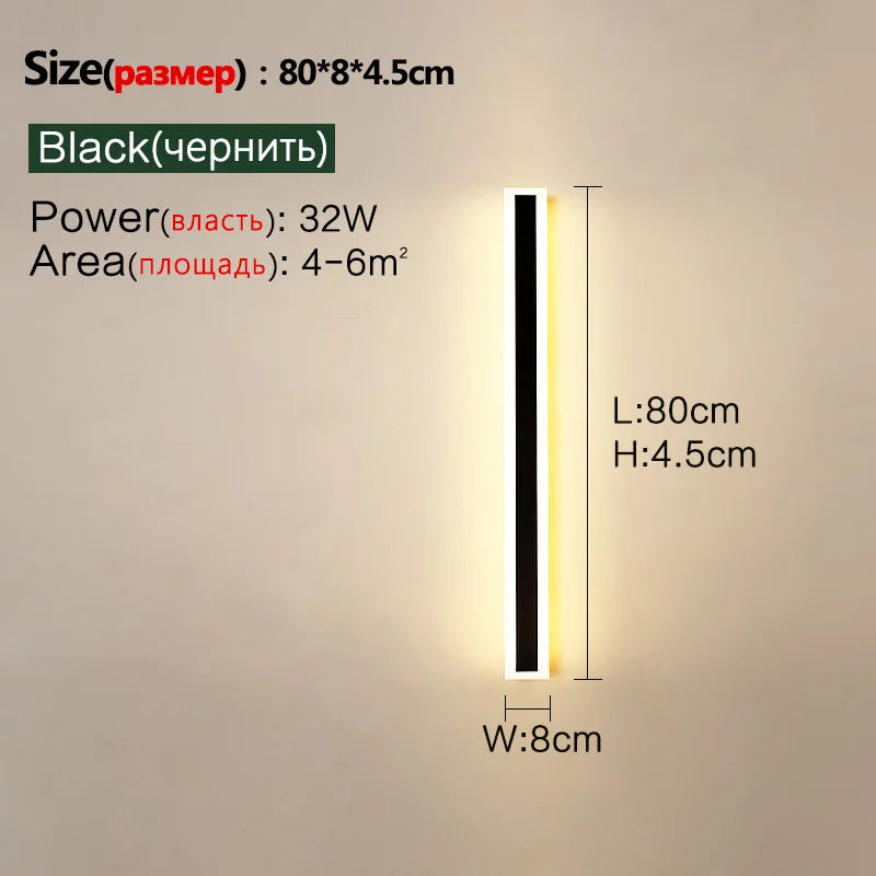 Outdoor wall lamp IP65 waterproof corridor staircase lamp LED long wall lamp outdoor balcony lamp entrance villa garden light