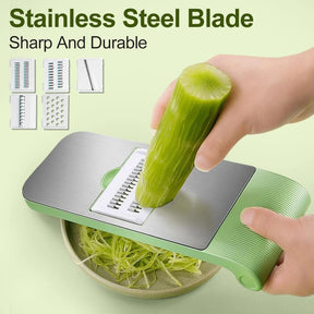 6 in 1 Kitchen Mandoline Slicer Stainless Steel Multi-Purpose Vegetable Slicer Veggie Slicer and Chopper for Onion Potato Tomato