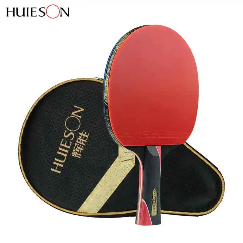 5 Star Carbon Fiber Table Tennis Racket Double Pimples-in Rubber PingPong Paddle Bat With Bag Dropshipping