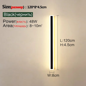 Outdoor wall lamp IP65 waterproof corridor staircase lamp LED long wall lamp outdoor balcony lamp entrance villa garden light