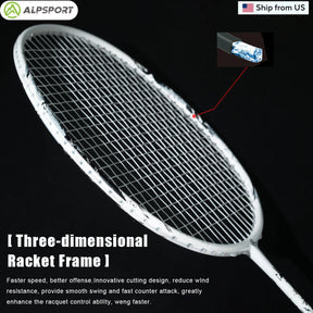 ALP 3U SS Badminton Racket Ultra-light T800 carbon fiber MAX 32Lbs Badminton Racket Club With badminton string and badminton bag