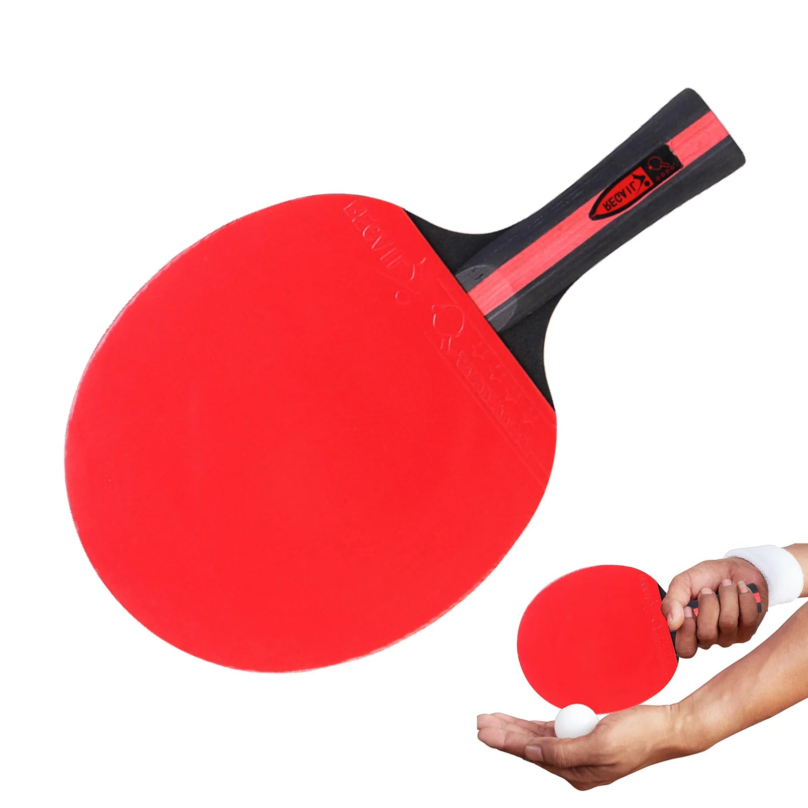 Table Tennis Racket Professional Ping-Pong Racquet Rubber Table Tennis Paddle Long Handle Horizontal Grip Pimples In Paddle