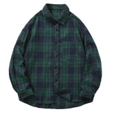 Plaid Long Sleeved Shirt Mens' Plus Size Fashionable Cardigan Autumn Jacket Casual Shirts Long-Sleeve Coats For Man Baggy