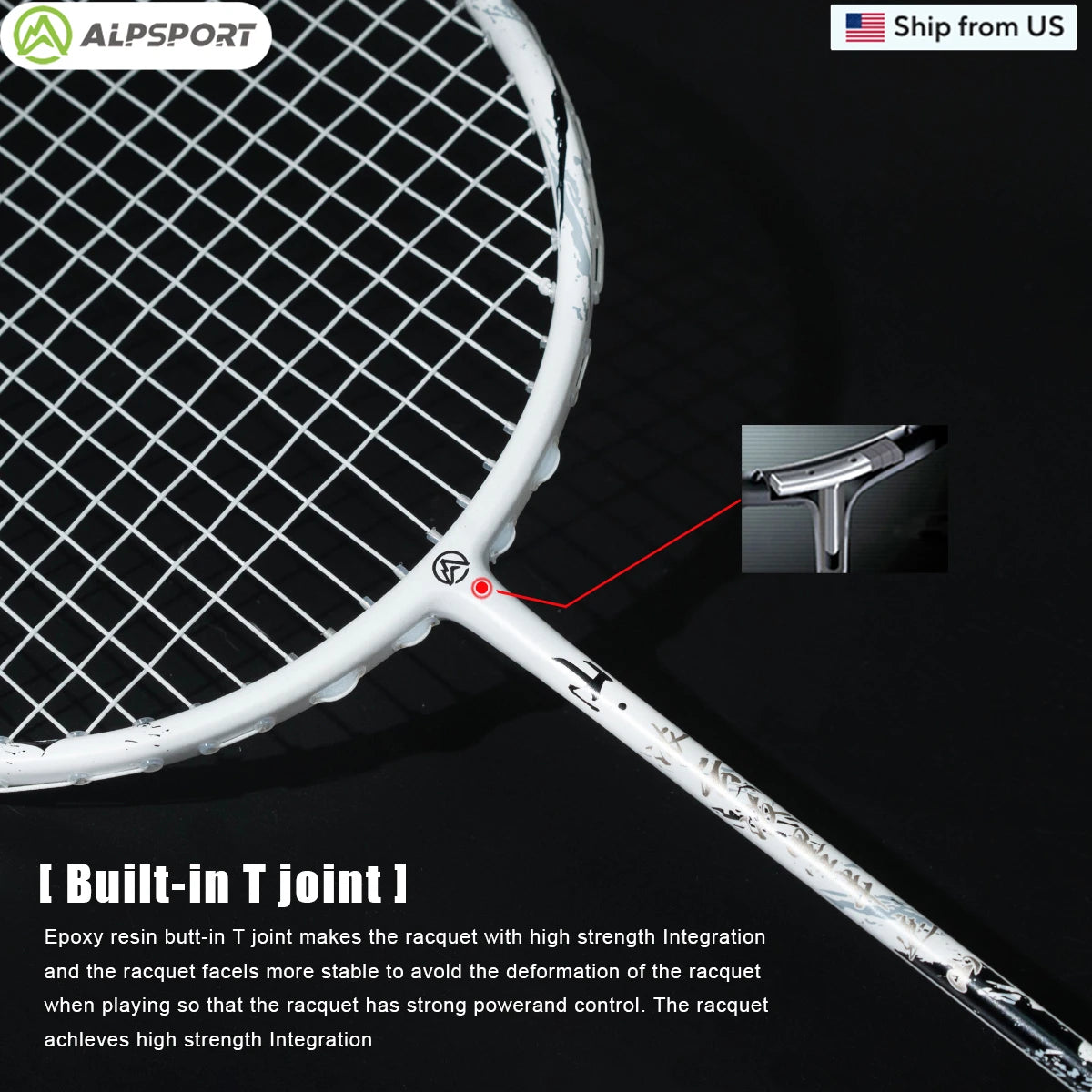 ALP 3U SS Badminton Racket Ultra-light T800 carbon fiber MAX 32Lbs Badminton Racket Club With badminton string and badminton bag