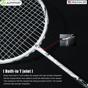 ALP 3U SS Badminton Racket Ultra-light T800 carbon fiber MAX 32Lbs Badminton Racket Club With badminton string and badminton bag