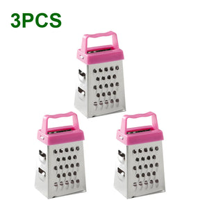 Stainless Steel Mini Four-Sided Grater Planer Non-slip Handle Multifunctional Peel Cutter Fruit Ginger Garlic Grater Kitchen