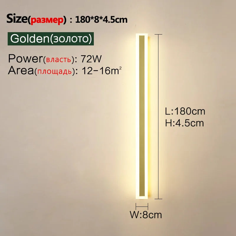 Outdoor wall lamp IP65 waterproof corridor staircase lamp LED long wall lamp outdoor balcony lamp entrance villa garden light