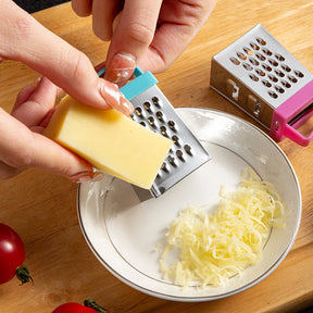 Stainless Steel Mini Four-Sided Grater Planer Non-slip Handle Multifunctional Peel Cutter Fruit Ginger Garlic Grater Kitchen