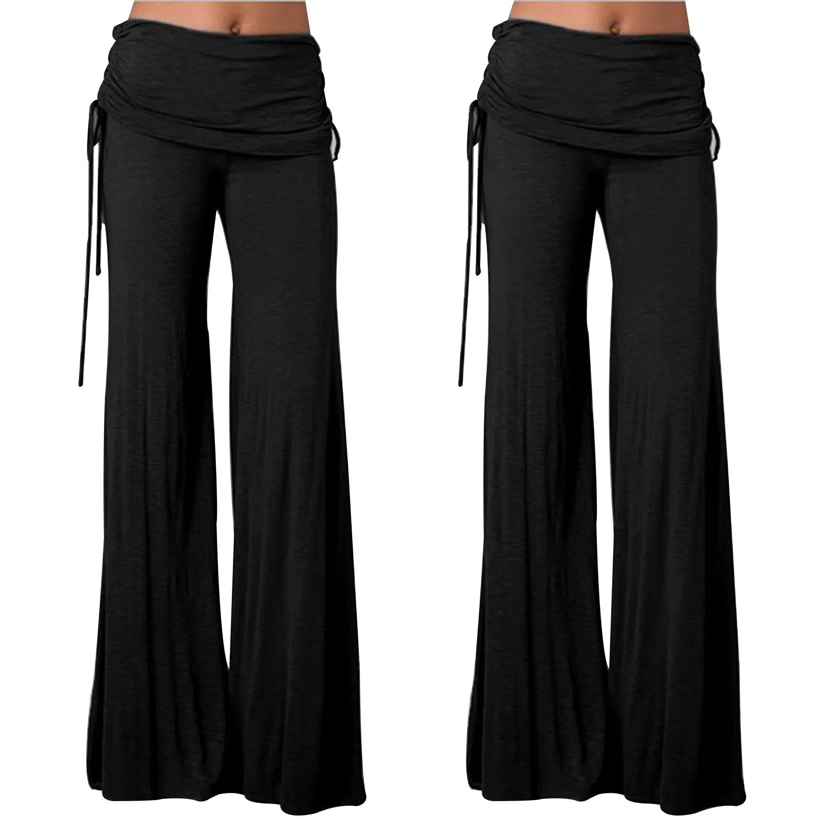 Women Long Flare Pants Autumn Fashion Casual Wide Leg Solid Color Loose Trousers Female Comfortable Dance Yoga Trousers