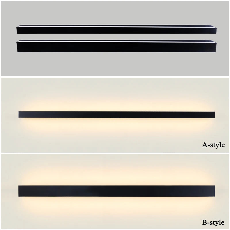 Long Wall Light outdoor Waterproof Modern Long Strip LED lighting wall lamp IP65 Garden AC 85-256v outdoorDecoration