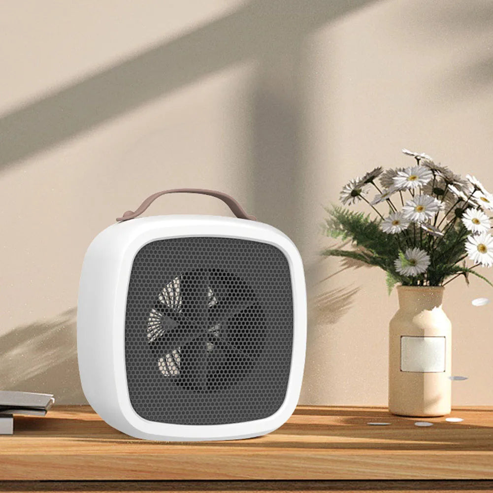 Portable Space Heater Mini Desktop Warm Air Fan with Handle Warm Air Blower Fast Heating Personal Warmer for Home Office