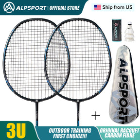 ALPSPORT POWER 2PCS/batch Original Import Badminton Racket T800 Carbon Fiber Free Training Ball US Approved Racket ALP