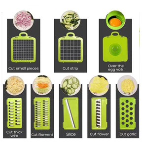 Vegetable Chopper Multifunctional Food Chopper 8 Blades Vegetable Cutter with Hand Guard & Container Food Slicer Kitchen Gadgets