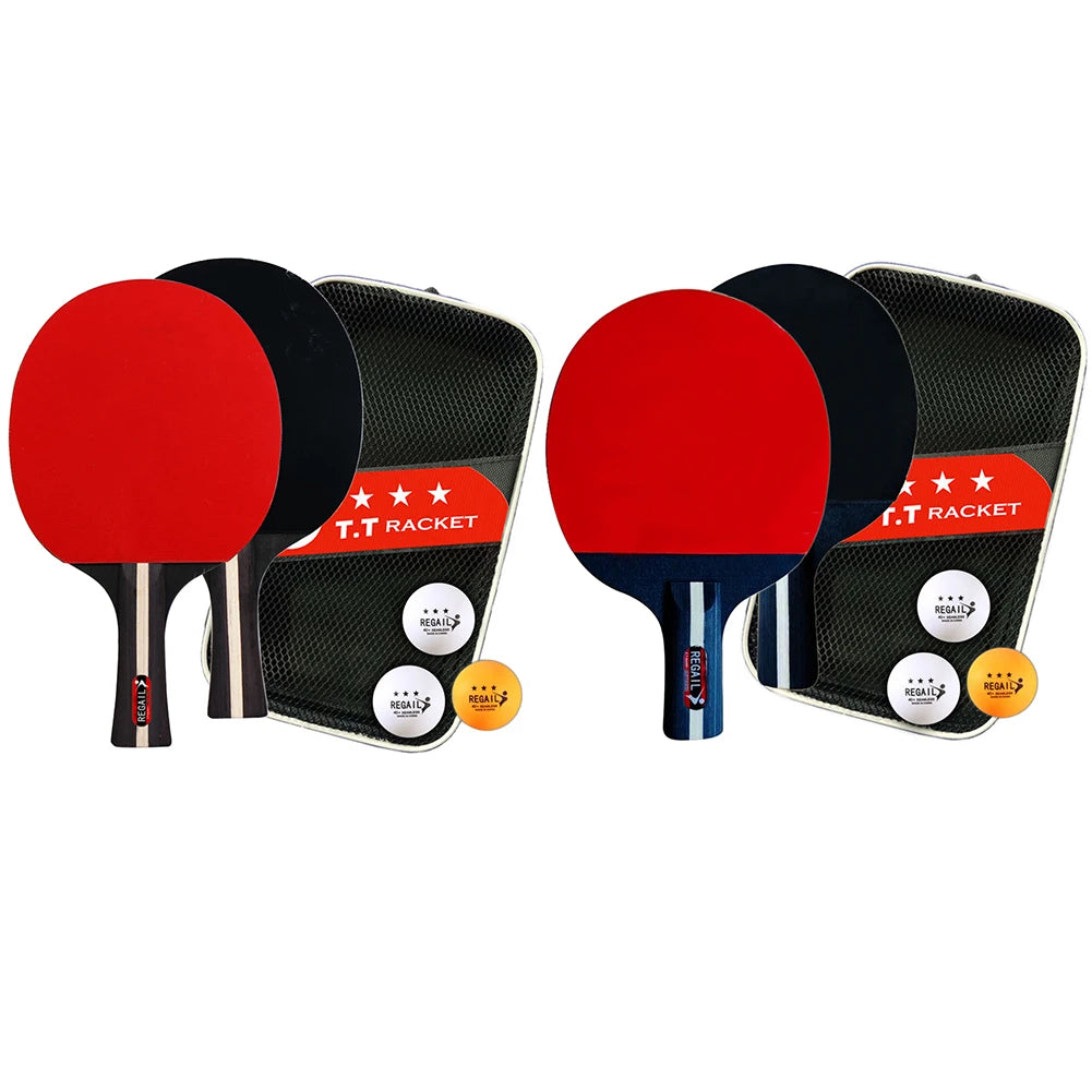 Ping Pong Racket 2 Rackets & 3 Balls Table Tennis Paddles Professional 2 Player Ping Pong Set with Bag for Advanced Training