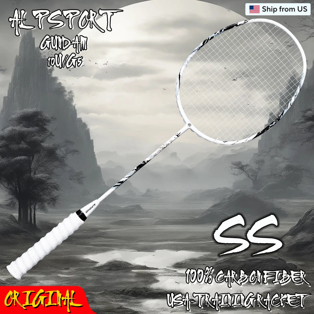 ALP 3U SS Badminton Racket Ultra-light T800 carbon fiber MAX 32Lbs Badminton Racket Club With badminton string and badminton bag