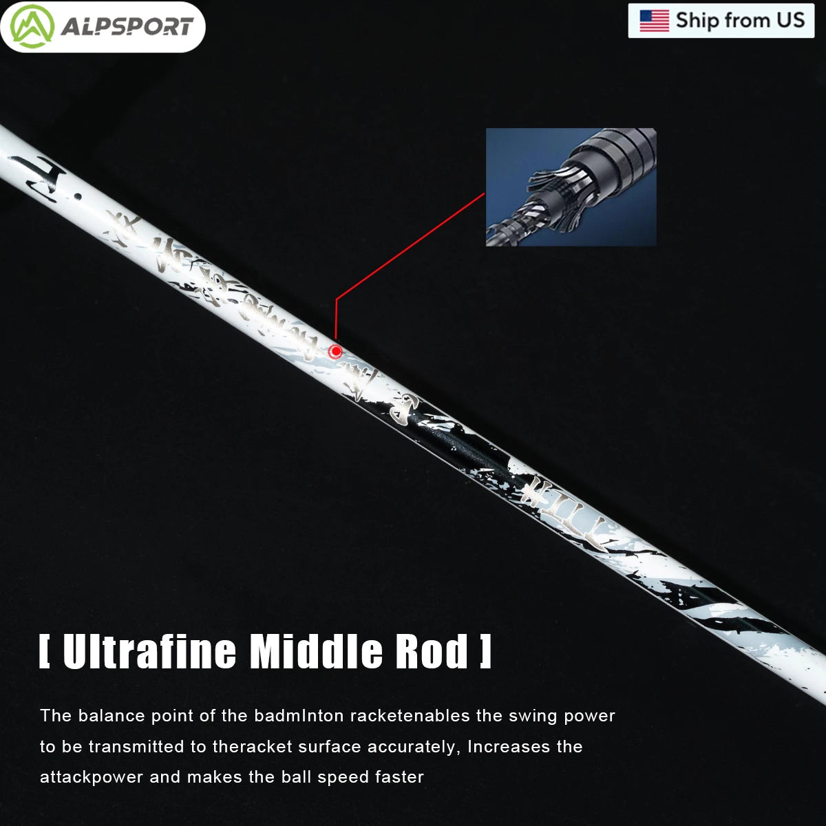 ALP 3U SS Badminton Racket Ultra-light T800 carbon fiber MAX 32Lbs Badminton Racket Club With badminton string and badminton bag