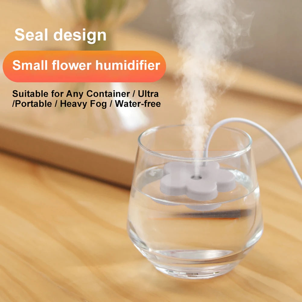 Mini Aromatherapy Humidifiers Diffusers Petal Shaped Mist Maker Purifier DC 5V 1A Mist Maker Sprayer Timed Mute for Home Bedroom