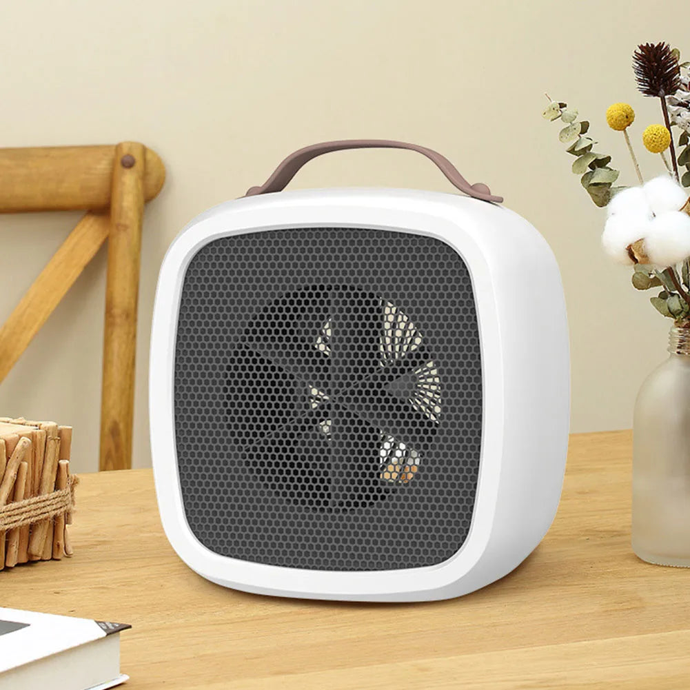 Portable Space Heater Mini Desktop Warm Air Fan with Handle Warm Air Blower Fast Heating Personal Warmer for Home Office