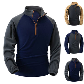 Men's Fleece Sweatshirt Casual Half Zip Pullover Basic Tops Warm Hoodies Autumn Winter Raglan Sleeve StAnd Neck Sweatshirts