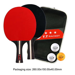 Ping Pong Racket 2 Rackets & 3 Balls Table Tennis Paddles Professional 2 Player Ping Pong Set with Bag for Advanced Training