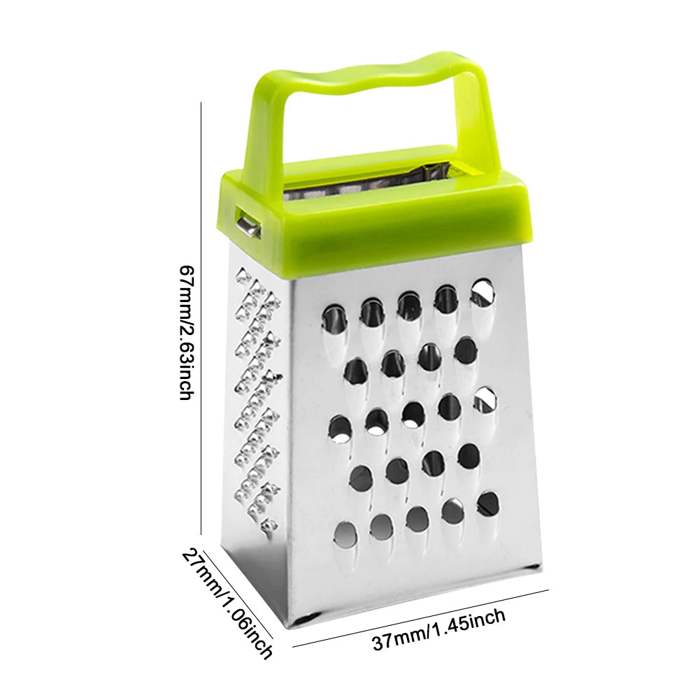 Stainless Steel Mini Four-Sided Grater Planer Non-slip Handle Multifunctional Peel Cutter Fruit Ginger Garlic Grater Kitchen