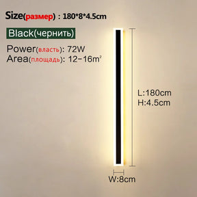 Outdoor wall lamp IP65 waterproof corridor staircase lamp LED long wall lamp outdoor balcony lamp entrance villa garden light