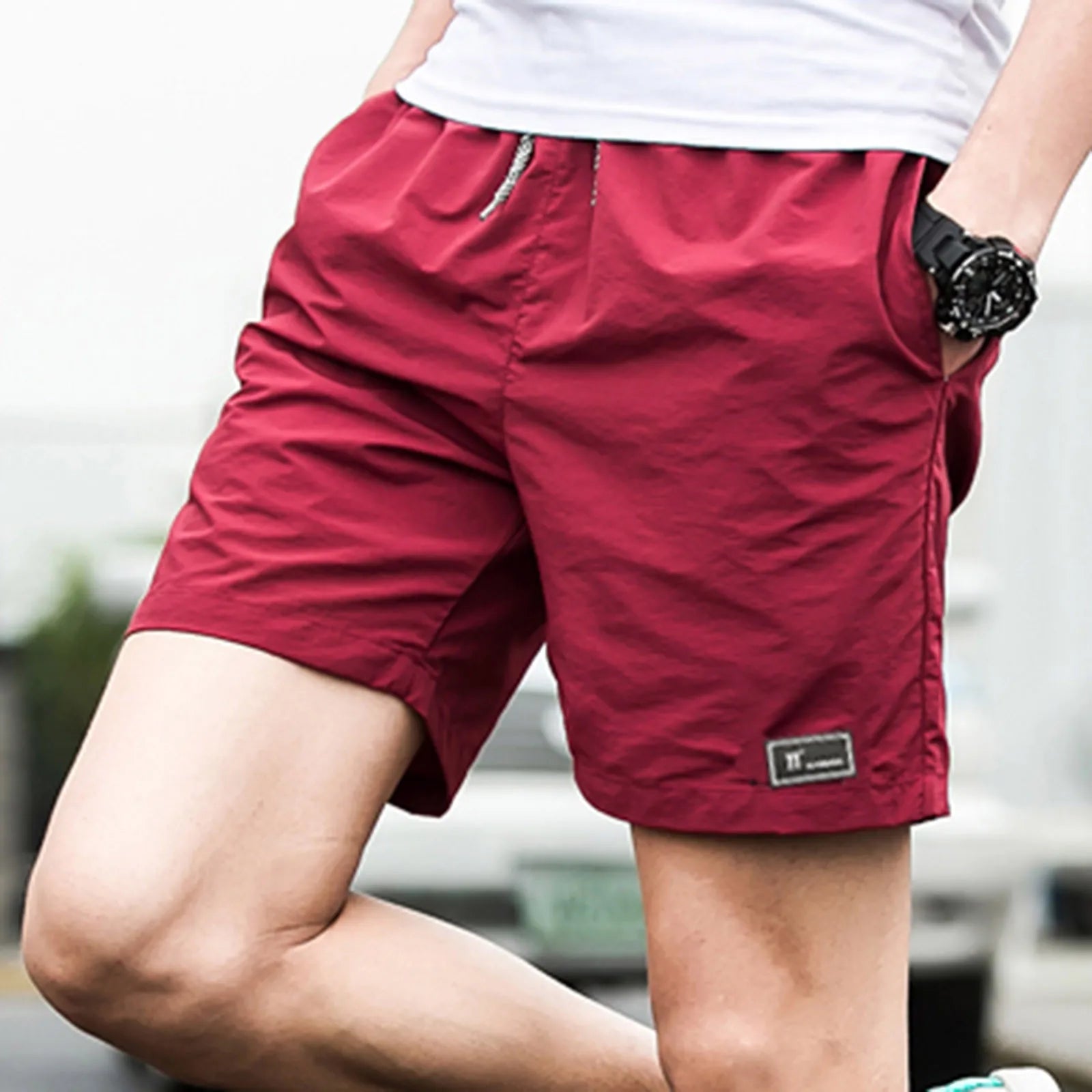 2024 New Summer Men's Shorts Quick Dry Nylon Fitness Training Running Sports Shorts Men Plus Size Workout Gym Short Pants