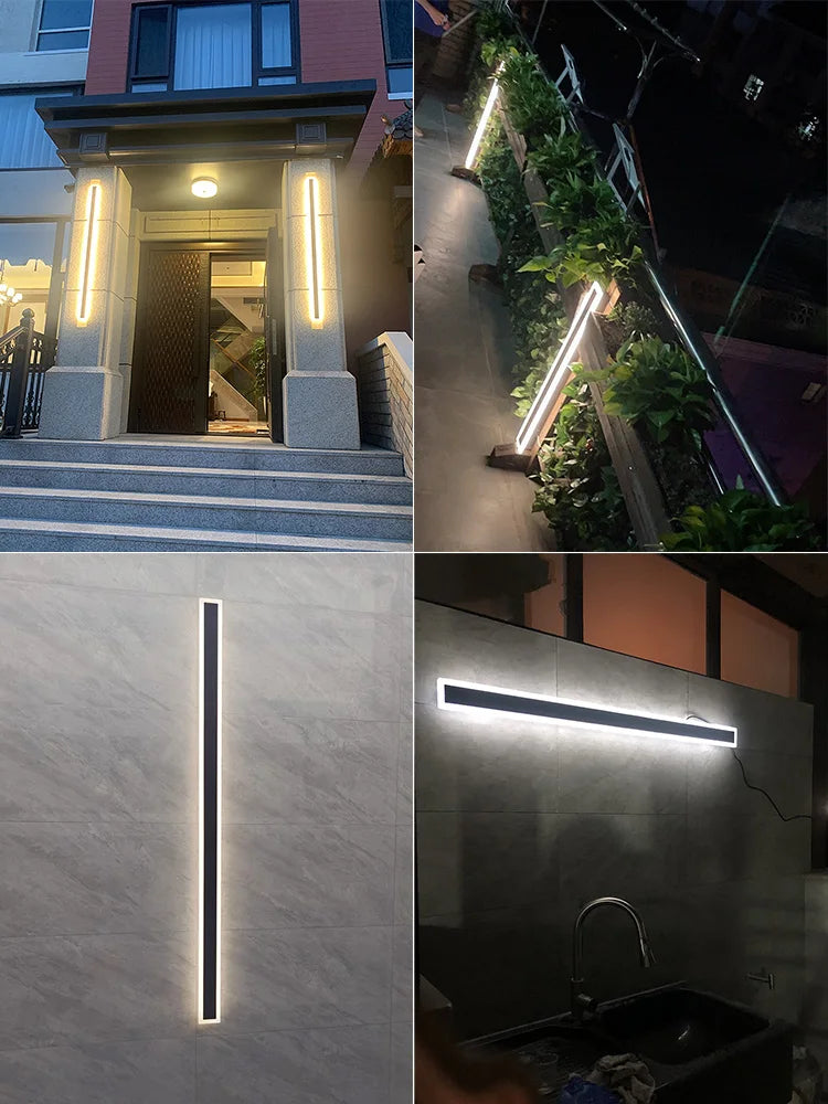 Outdoor wall lamp IP65 waterproof corridor staircase lamp LED long wall lamp outdoor balcony lamp entrance villa garden light