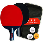 Ping Pong Racket 2 Rackets & 3 Balls Table Tennis Paddles Professional 2 Player Ping Pong Set with Bag for Advanced Training