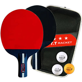 Ping Pong Racket 2 Rackets & 3 Balls Table Tennis Paddles Professional 2 Player Ping Pong Set with Bag for Advanced Training