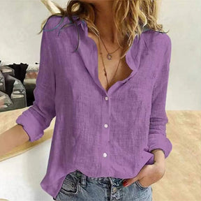 Ladies Office Work Shirts Soild Casual Shirt Long Sleeve V Neck Blouses Single Breasted Shirts Summer Blouses Female Tops