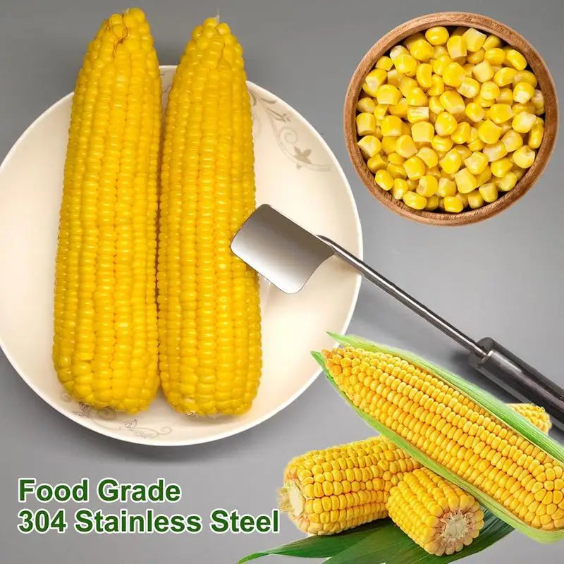 Corn Cob Peeler Stainless Steel Corn Peeling Tool Corn Stripper Tool Corn Thresher Cutter for Home Kitchen Restaurant Supplies