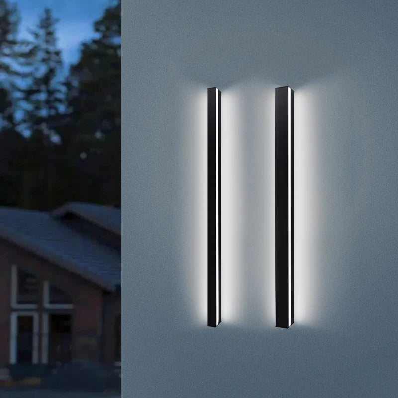 Long Wall Light outdoor Waterproof Modern Long Strip LED lighting wall lamp IP65 Garden AC 85-256v outdoorDecoration