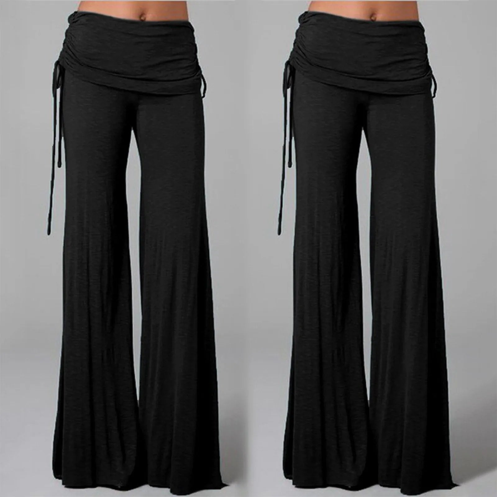 Women Long Flare Pants Autumn Fashion Casual Wide Leg Solid Color Loose Trousers Female Comfortable Dance Yoga Trousers