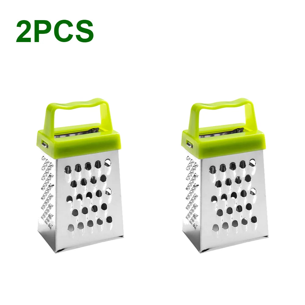 Stainless Steel Mini Four-Sided Grater Planer Non-slip Handle Multifunctional Peel Cutter Fruit Ginger Garlic Grater Kitchen