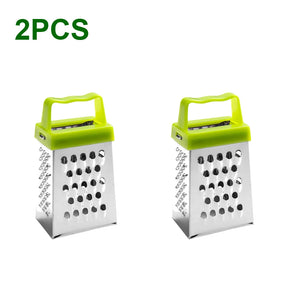 Stainless Steel Mini Four-Sided Grater Planer Non-slip Handle Multifunctional Peel Cutter Fruit Ginger Garlic Grater Kitchen