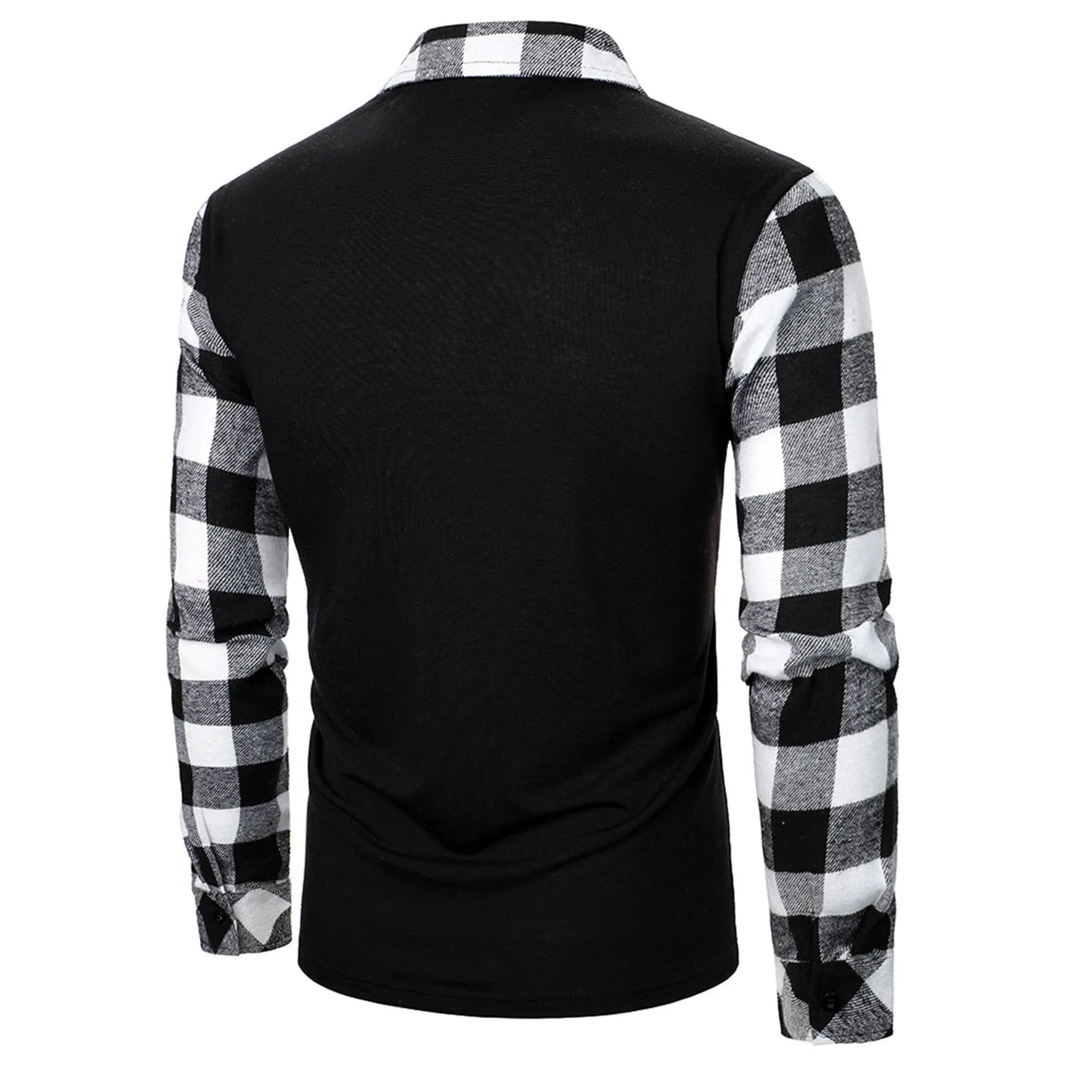 Men's Business Pullover Shirts Fashion Lapel Zipper Formal Work Plaid T-Shirt Men Bottoming Top Slim Fit Dress Shirt For Men