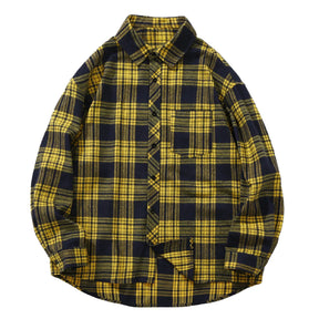 Plaid Long Sleeved Shirt Mens' Plus Size Fashionable Cardigan Autumn Jacket Casual Shirts Long-Sleeve Coats For Man Baggy