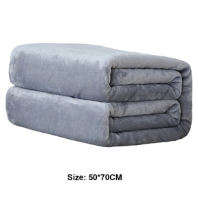 70x50cm Grey Flannel Fleece Blanket Simple Solid Color Sofa Breathable Bedspread Adult Children Soft Warm Throw Home Bed Covers