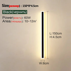 Outdoor wall lamp IP65 waterproof corridor staircase lamp LED long wall lamp outdoor balcony lamp entrance villa garden light