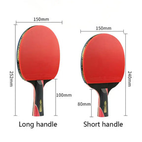 5 Star Carbon Fiber Table Tennis Racket Double Pimples-in Rubber PingPong Paddle Bat With Bag Dropshipping